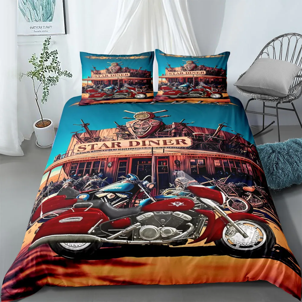 Motocross Quad Bike Duvet Cover Set King Queen Double Full Twin Single Size Bed Linen Set