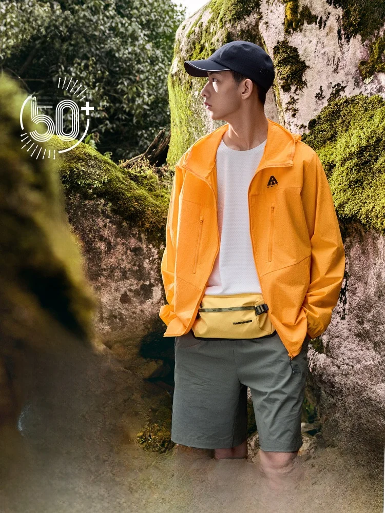 

Men's Outdoor Cam Sportswear UV Protection Windbreaker ell Lightweight Breathable Long Sve Zipper Hooded Jaet