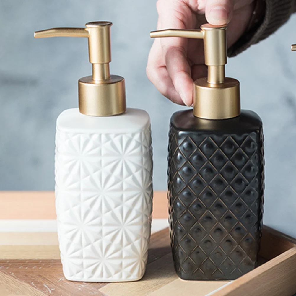 

Ceramic Shampoo Dispenser Bottle Large Capacity Easy Clean Suitable Home Salon Hotel Use Ceramic Shampoo Pump Bottle