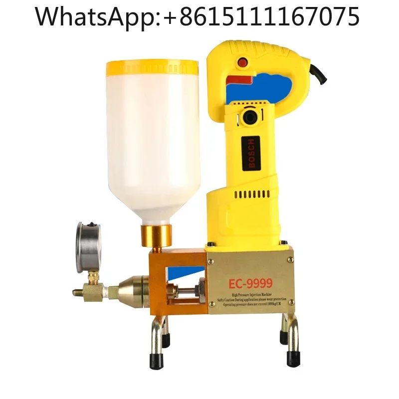 1100W Waterproof High Pressure Grouting Injection Pump, Epoxy & Polyurethane Foam Liquid Leak Repair Tool
