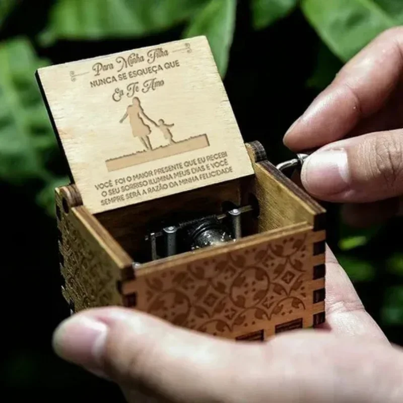 صناديق موسيقى مضلعة يدويًا ، هدايا مصنوعة يدويًا رائعة ، نحت الخشب ، إكسسوارات أمنيات الحب ، هدايا عيد الميلاد #5