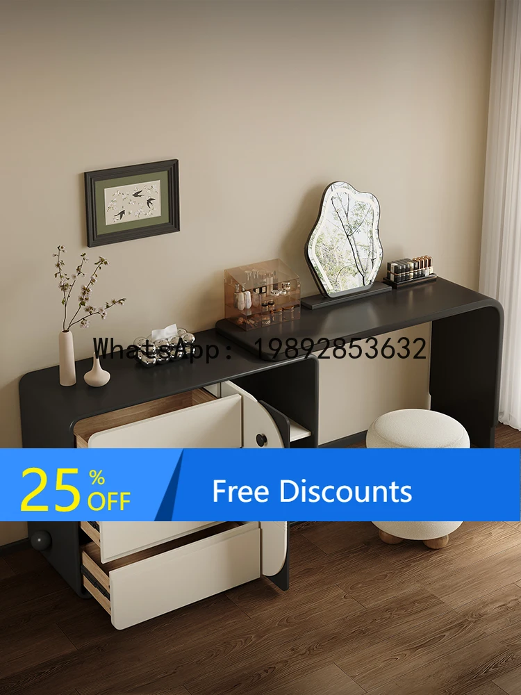 

YFY Black and White Dressing Table Extendable Corner Cream Style 2024 New Model Bedroom Chest of Drawers Bedside Makeup Table
