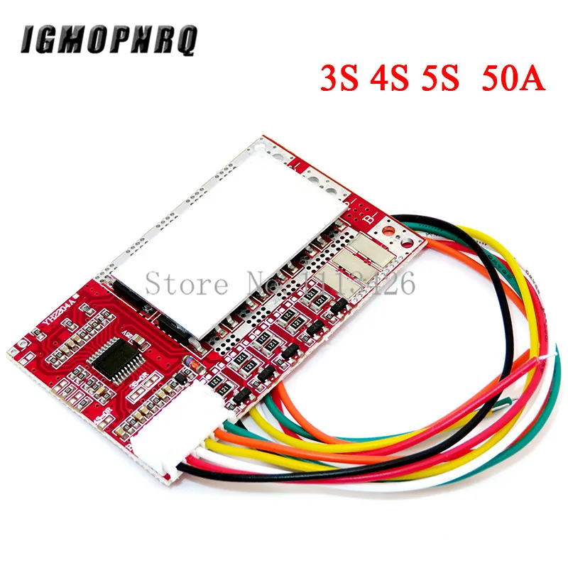 3S 4S 5S 50A BMS Board 3.2V/3.7V Iron Phosphate LiFePO4 Battery BMS 3.2/3.7V 18650 Lithium Battery Protection Board w/Balance