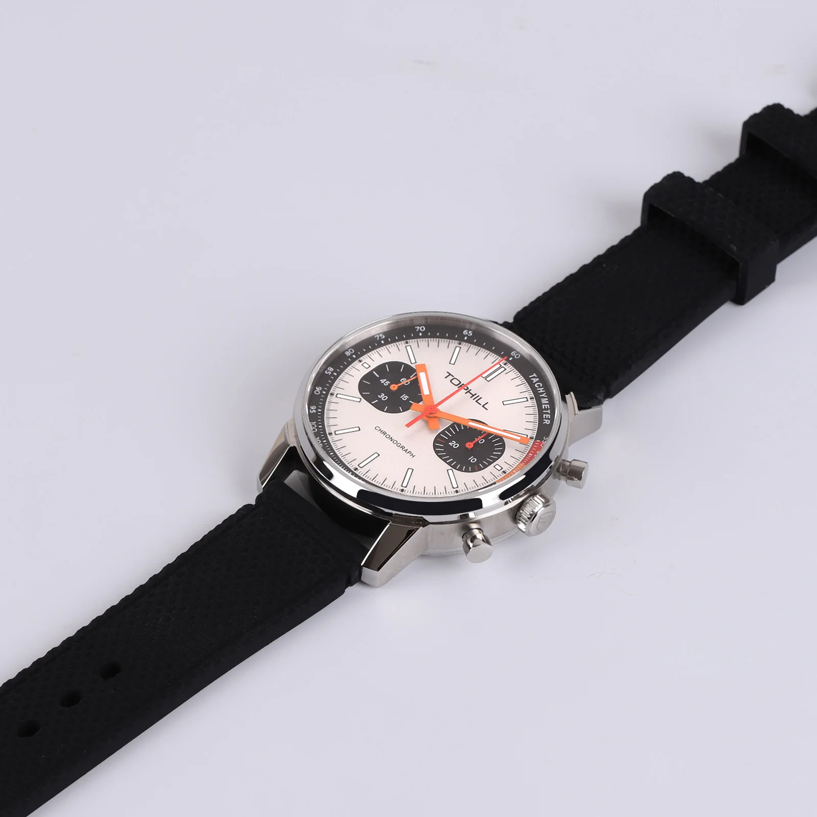 Tophill panda piloto cronógrafo 40mm 1963 original st1901 movimento relógio mecânico masculino enrolamento manual safira relógio luminoso