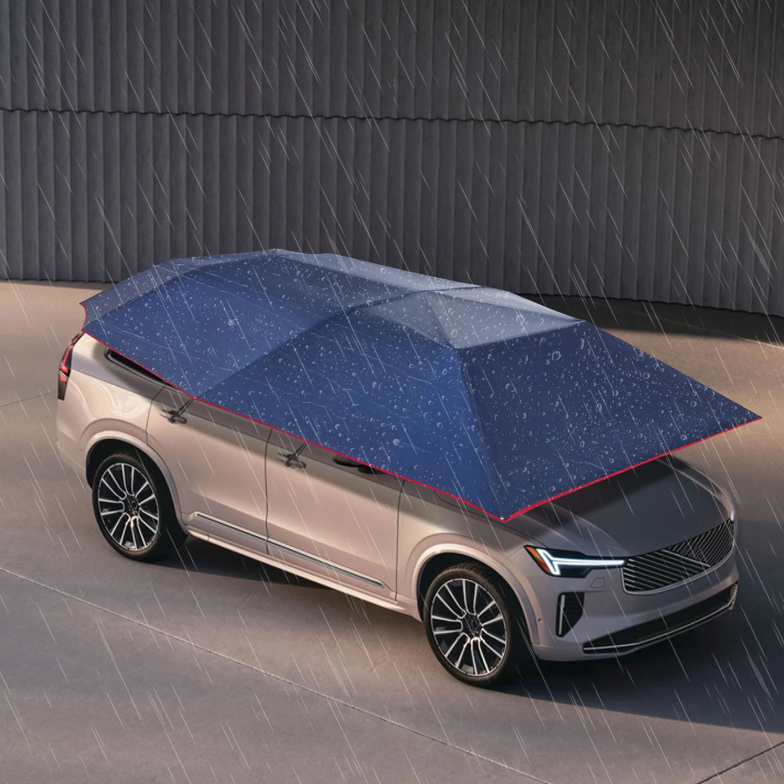 

Полуавтоматическая автомобильная палатка, автомобильный козырек от солнца 4,2x2,2 м с ветрозащитными веревками, водонепроницаемый навес с защитой от ультрафиолета для укрытия автомобиля