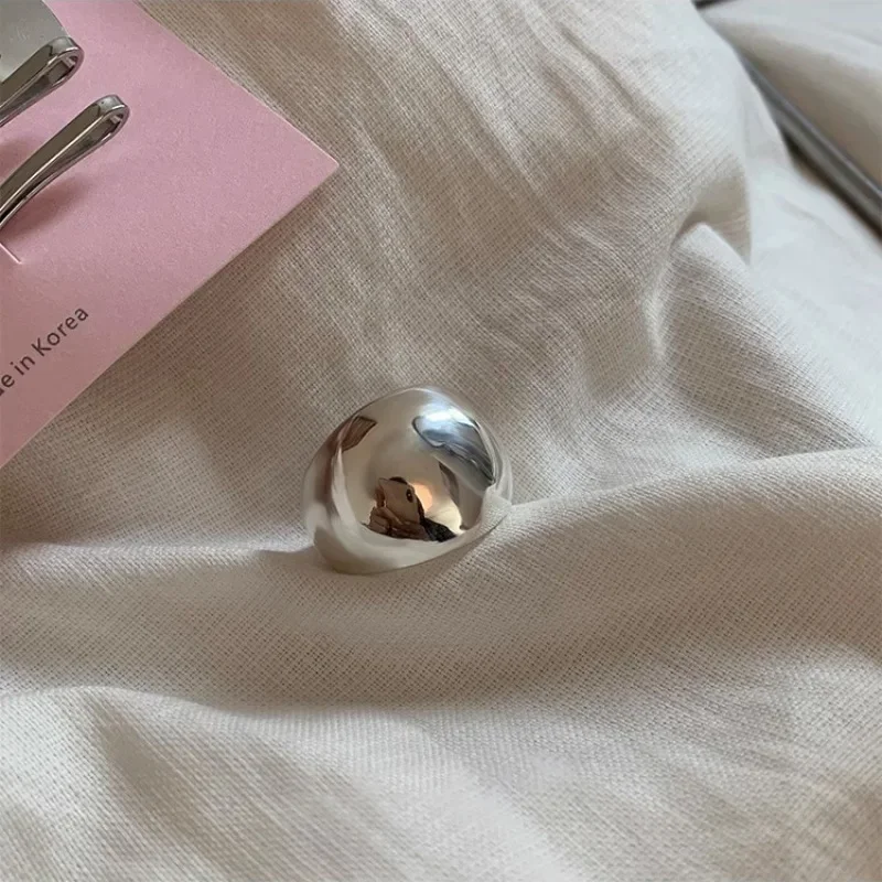 925 Sterling Silve Smooth Ring for Women Gift Personality Punk Creative Adjustable Minimalism Jewelry Dropshipping