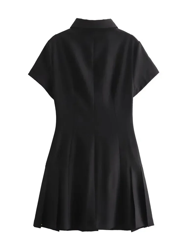 2025年夏新作 レディースファッション カジュアル ポロ襟 半袖シャツ風ミニワンピース ファッションセクシー レディース トップス M2W6