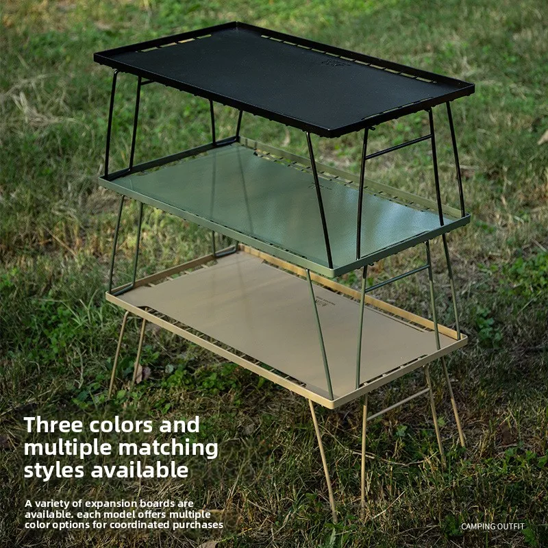 `Grid Foldable Camping Table Portable Vehicle‑Mountable for BBQ Picnic Outdoor Wilderness‑Adventures Furnishings Multi‑Use Desk`