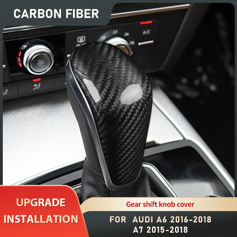 

Carbon Fiber Gear Shift Knob Handle Cover LHD RHD For Audi A6 C7 2016 - 2018 A7 4G 2015 - 2018