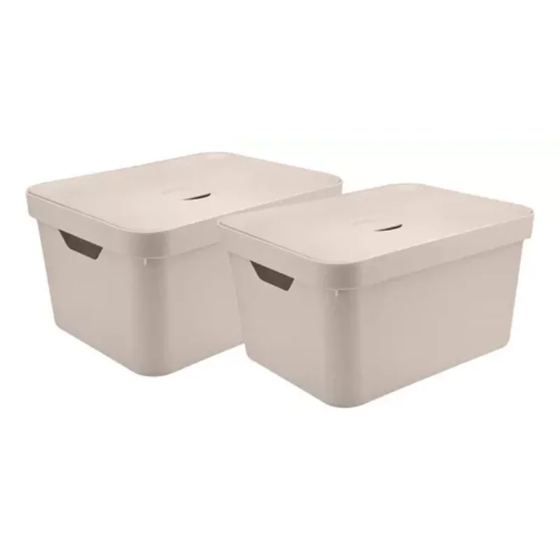 

2 Box Organizer Cube 32 Litres Cover 46 X 36 X Boxes, Boxes and Baskets Decorative Boxes