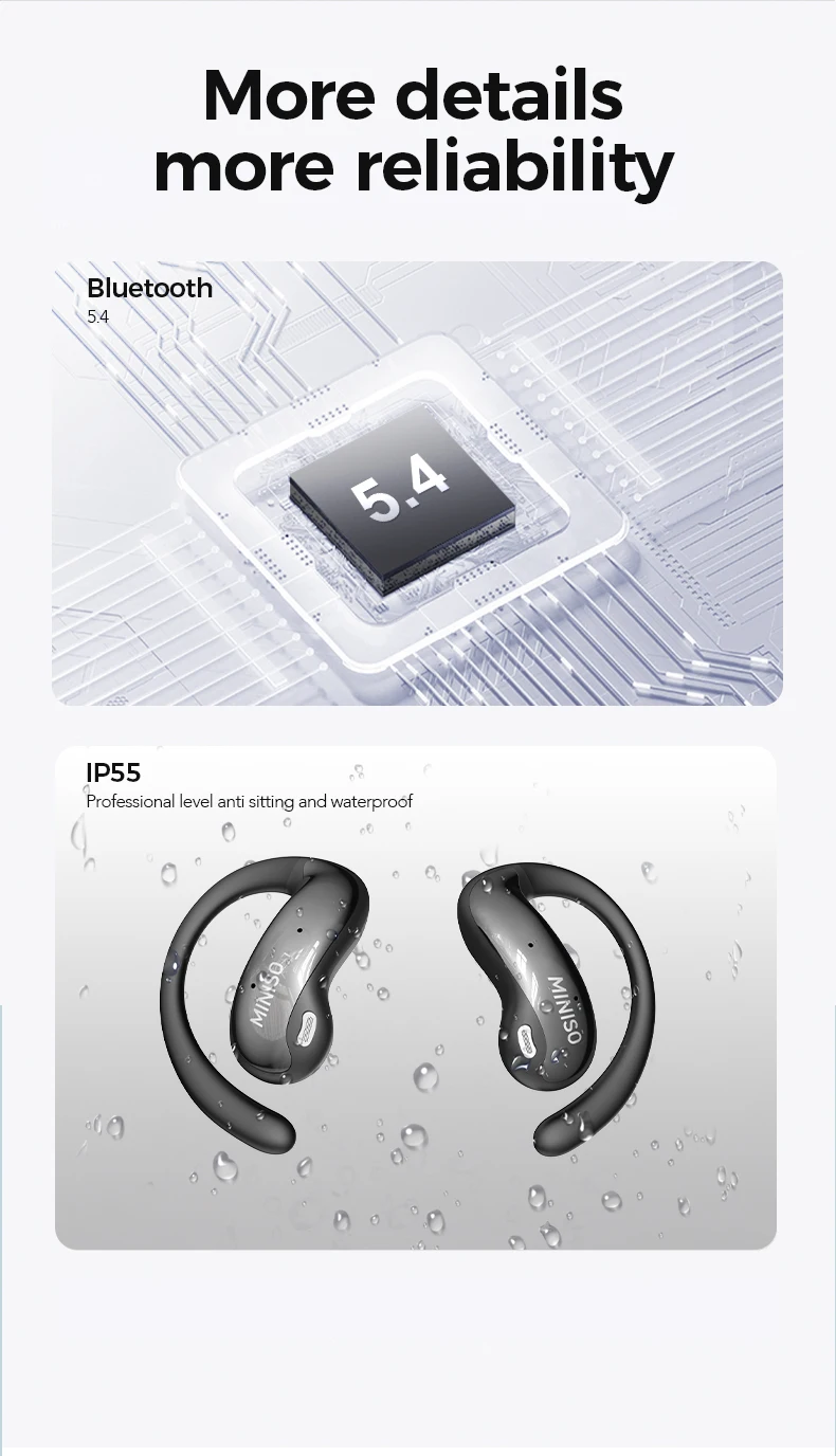 [Intelligente Touchscreen-Ohrhörer] MINISO MS188 Bluetooth-Kopfhörer AI-Übersetzung Ohrhörer Drahtlose Kopfhörer mit Mikrofon – Detail 13