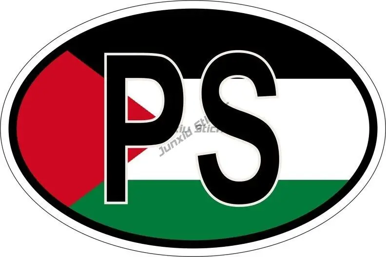 PS Palestine Flag Emblem Creative PVC Stickers for Motorcycle Bycicle Camper Van Bicycle Car Window Wall Decal Accessories