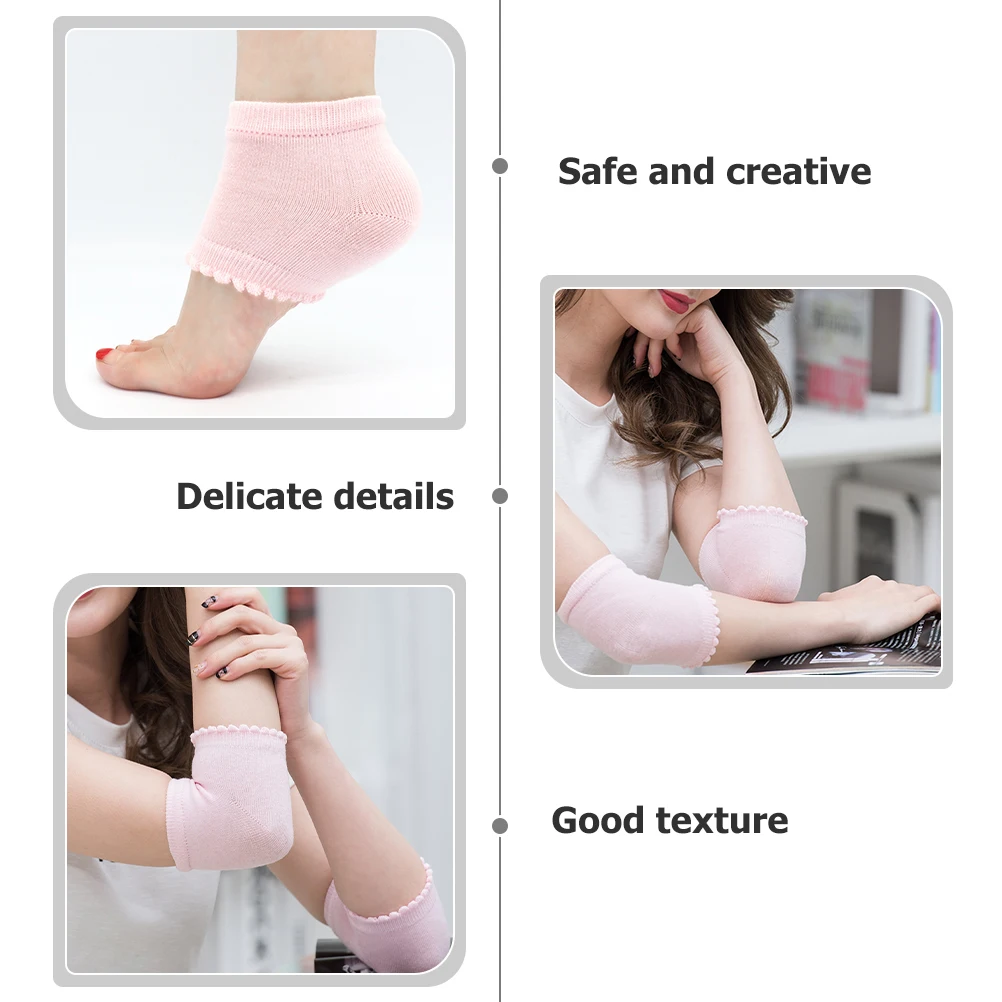

3 Pairs Elbow Pads Socks Moisturizer Moisturizing Pink Yarn Elderly Man