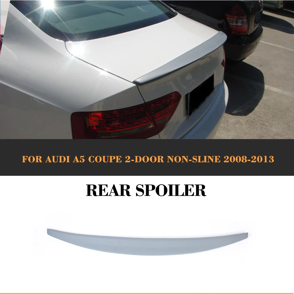 Gloss Black Rear Trunk Spoiler Lip Wing For Audi A5 2 Door Coupe Standard 2008 - 2016 Not For Sline Rear Spoiler Wing Matte Gray