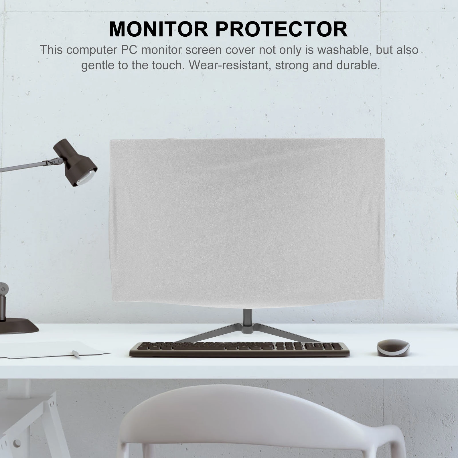 

Elastic Computer Display Protection Cover Monitor Screen Dust Cover Protector Sleeve Foldable Lightweight Water Oil for Desktop