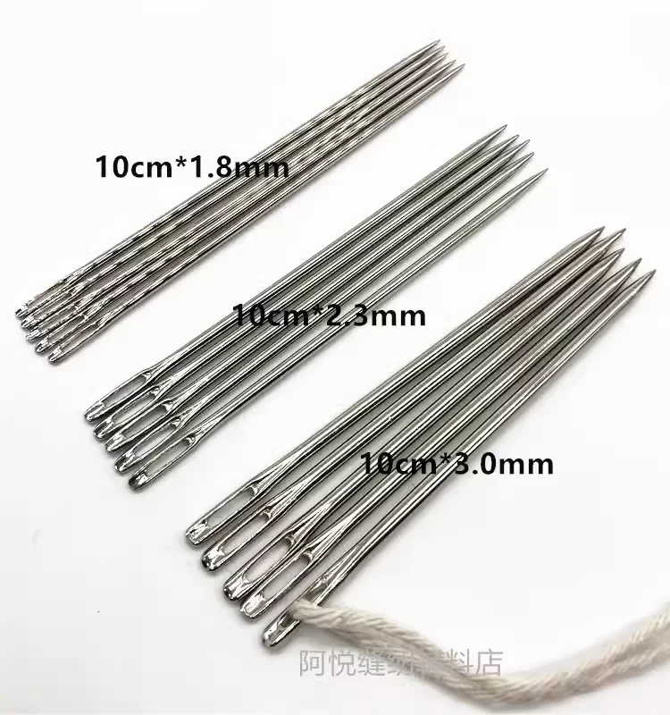 5pcs/lot 3size 10cm large eye fishing net needle extra large sewing thick  lengthened hand binding packing needle