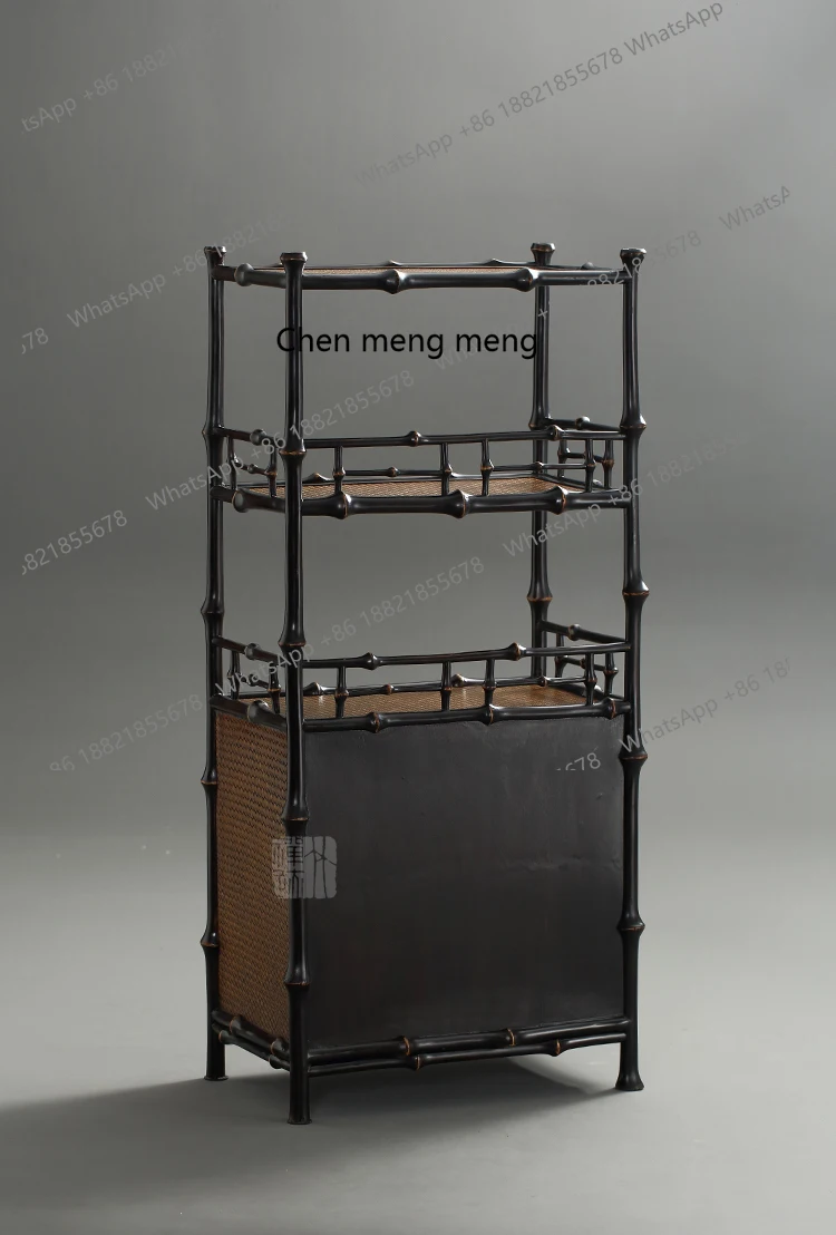 

Two-layer tea cabinet with cabinet door, tea shed bookcase, tea set storage, display display rack