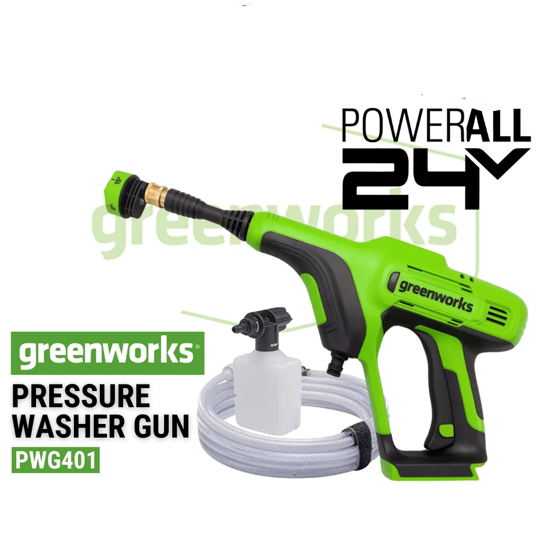 Greenworks 24 220vの高圧クリーナー24Bar 400ワットスプレーガンクリーナー自吸式家庭用ポータブル充電式コードレスワッシャー