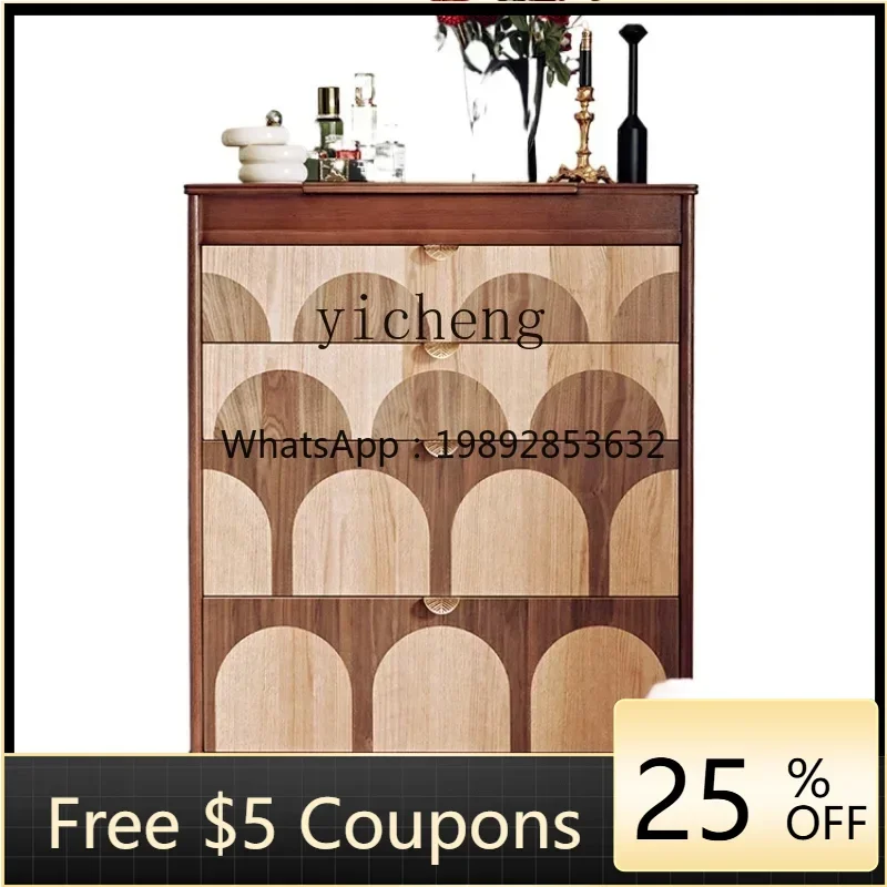 

WW French retro style solid wood dressing cabinet rural solid wood storage drawer chest of drawers home accessories