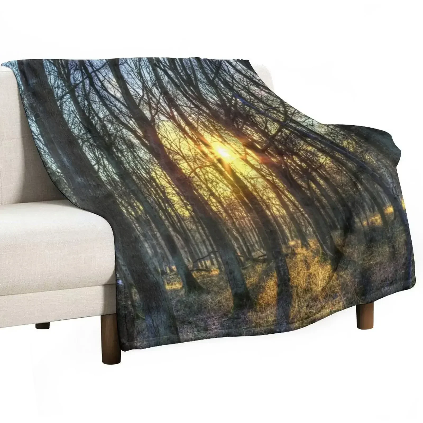 Early Morning Forest Throw Blanket christmas gifts Retros Blankets For Baby For Baby Plush Flannels Blankets