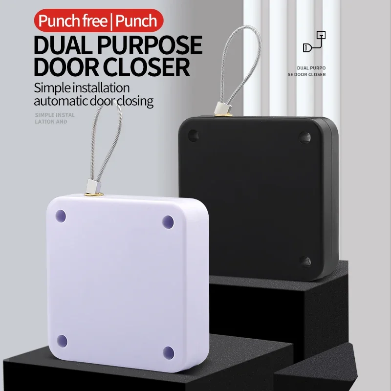 Door closer multifunctional no-punch automatic door closer for drawers Raw rope door closer no-punch automatic door closer