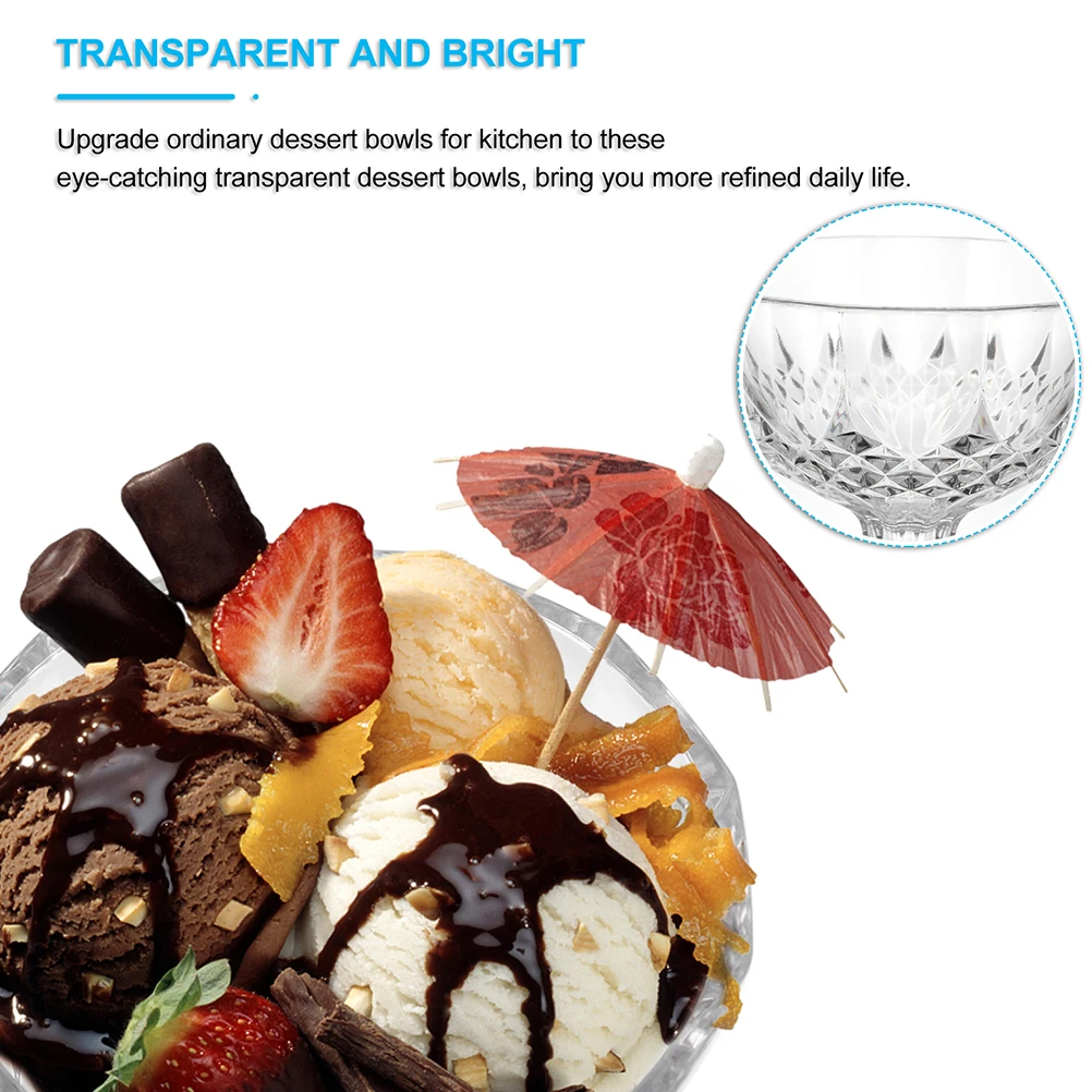 

Ice Cream Cup Premium PC Material Multi Function Pudding Glasses Dessert Bowls Kitchen Accessory Transparent Modern Design Safe