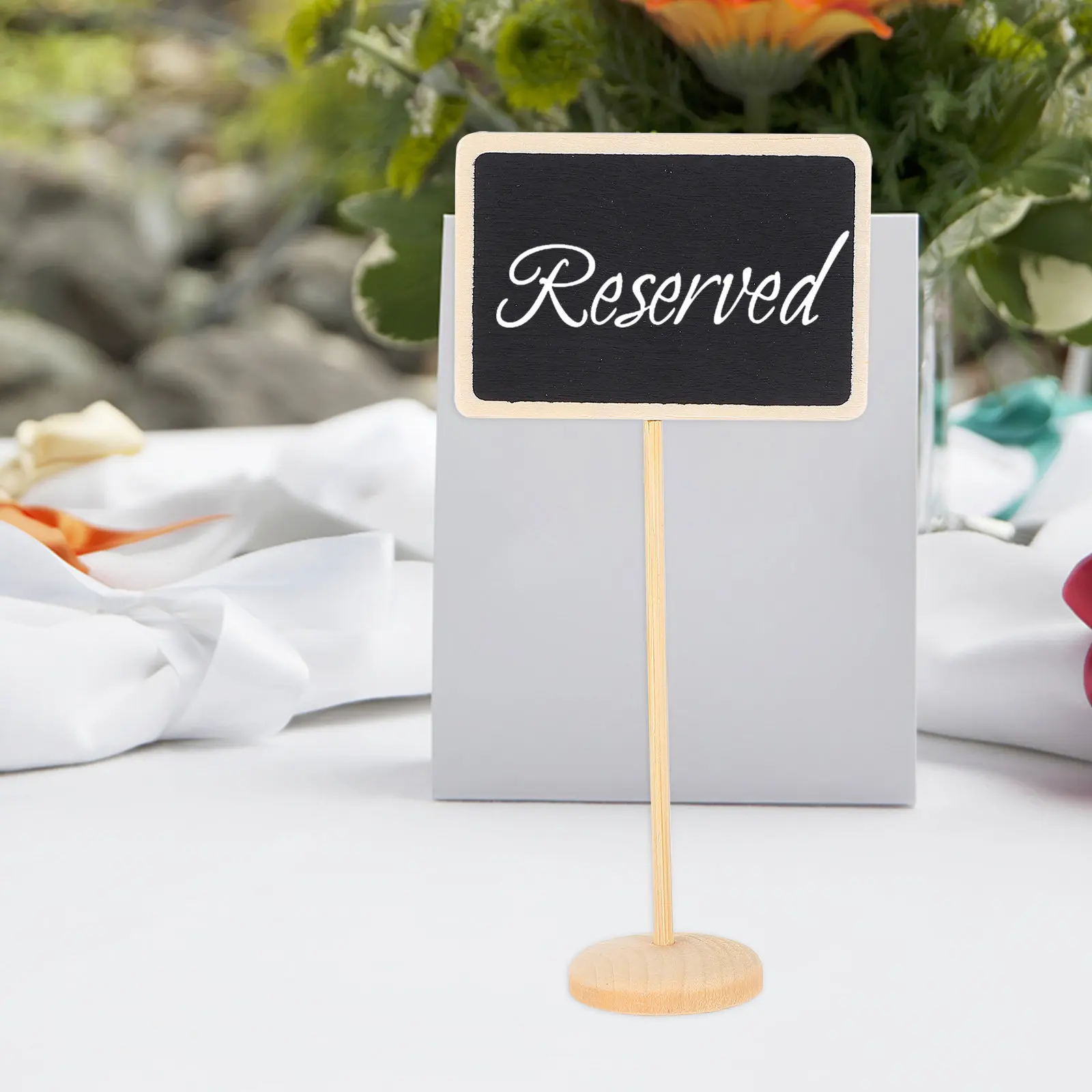 10pcs Mini Chalkboard Signs – Wooden Blackboard Message Boards for Party, Wedding, Buffet Table Decor