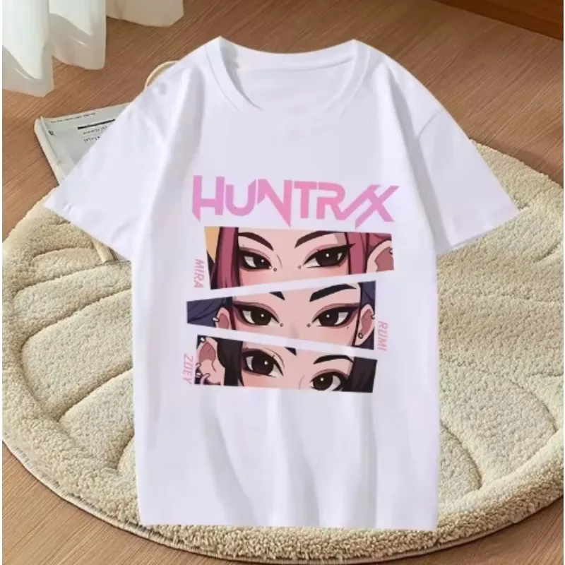 Camisetas con estampado con dibujo de cazadores de demonios Kpop 2025, ropa de calle de Anime para mujer, camisetas informales de manga corta para verano, ropa