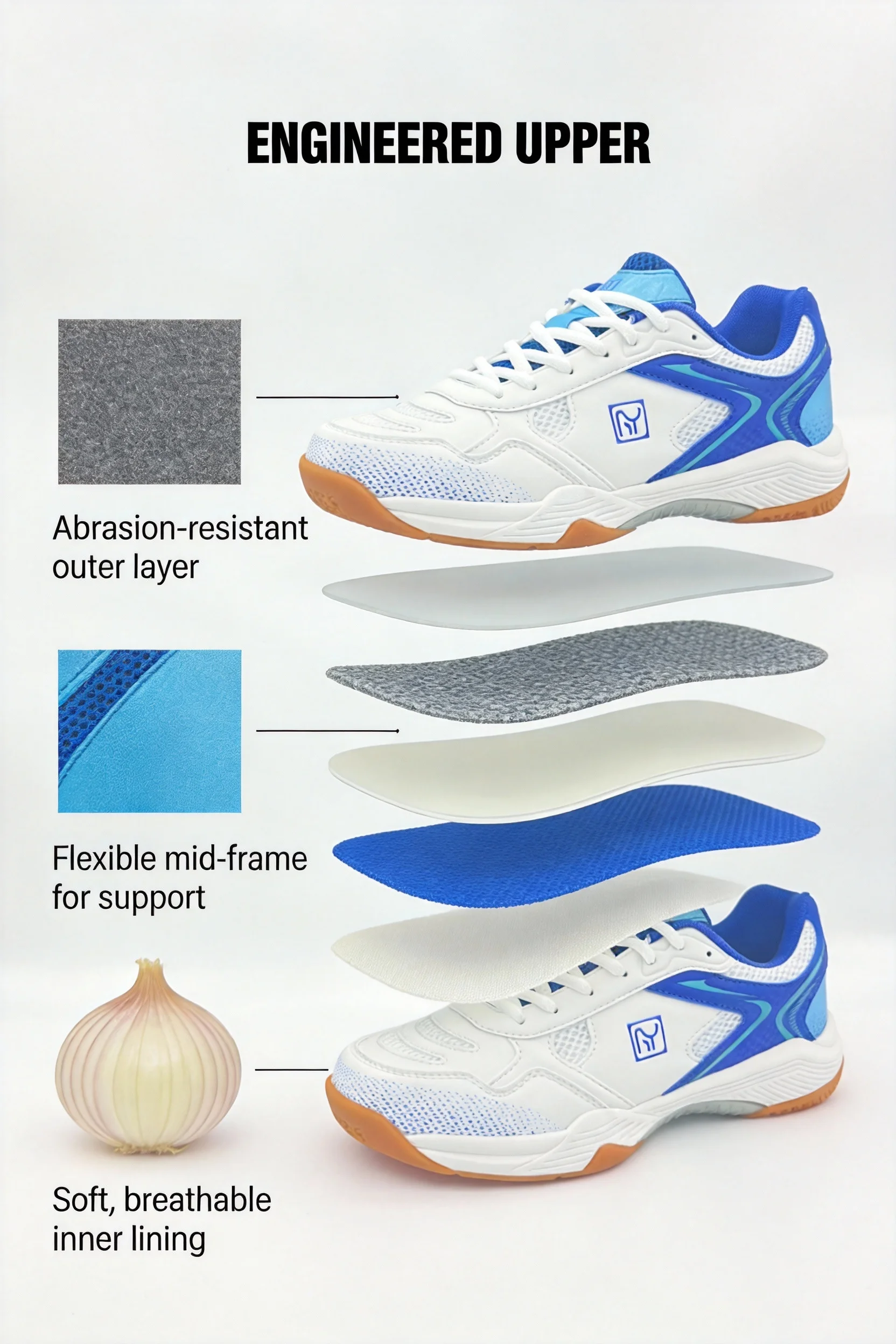 Tennisschuhe, verschleißfest, rutschfest, mit Dämpfung, für Tennisplatz, Training, Wettkampf, Herren, Damen, professionell, Anti-Twist, sportlich, funktional – Detail 6