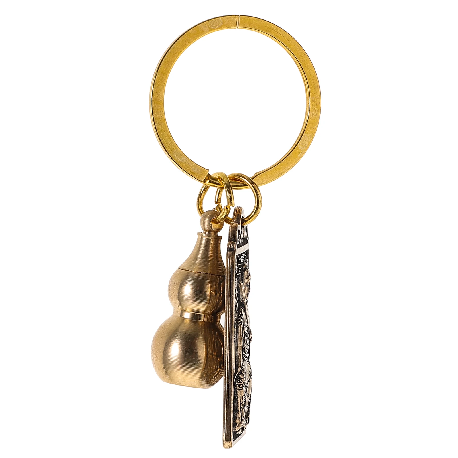 

Copper Taisui Keychain 2024 Rabbit Single Circle Gourd Pendant Decorative Hanging Ornaments Bag Accessory Brass Key Ring