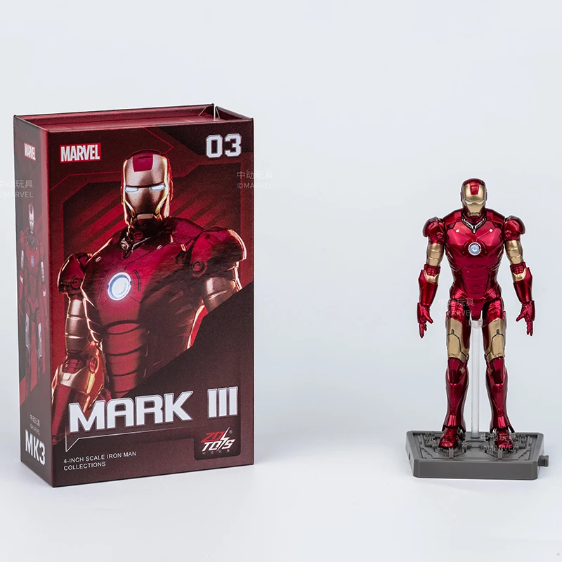 4 Zoll Original 1/10 ZD Toys Iron Man Actionfigur MK1 MK2 MK3 MK4 MK5 MK6 MK7 Tony Stark Anime Puppe Modell Kinder Geburtstagsgeschenk – Detail 24