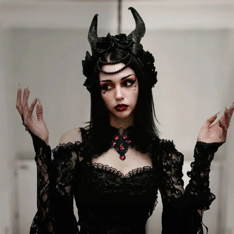 

Halloween Women's Lolita Black Sexy Outfit Shoulder Pad Jacket Lace Sleeve Coat Street Style Cotton Blend Long Sleeve Short Coat