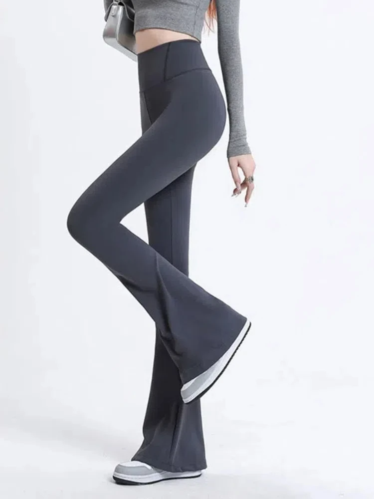 Leggings femininas formigas pele de tubarão sino-bottoms calça cintura alta hip levantamento inverno quente engrossado elástico calças de yoga forro de pelúcia