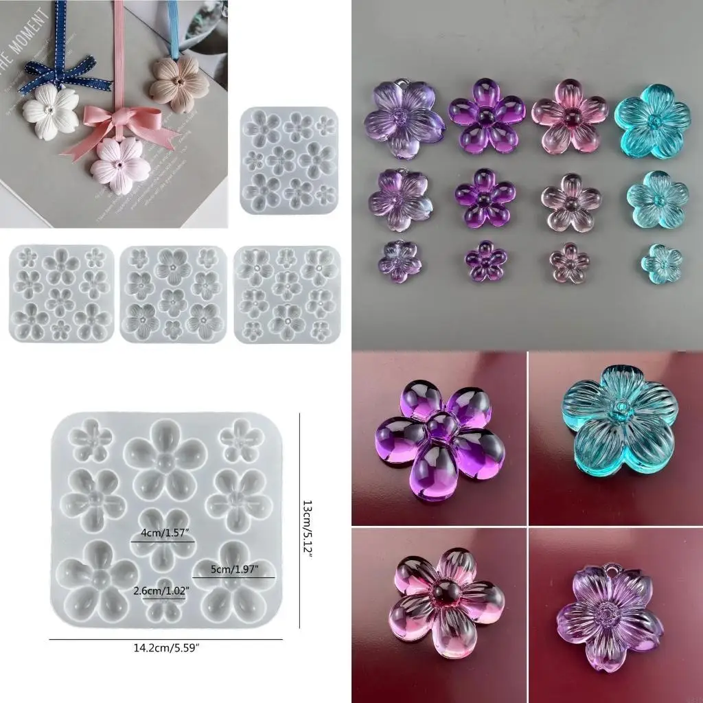 3D Flower Silicone Mold Aromatherapy Stone-Craft Cherry Flower Crystal Resin Molds Jewelry Pendant Mould DIY Craft Tool
