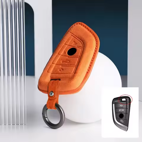 For BMW F20 G20 G30 X1 X3 X4 X5 G05 X6 X7 G11 F15 F16 G01 G02 F48 Suede Car Key Case Shell Keychain Key cover