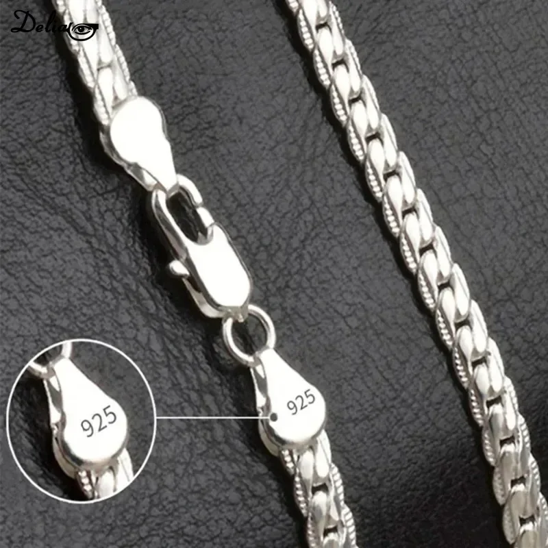 20-60cm 925 Sterling Silver Luxury Brand Design Noble Necklace Chain for Woman Men Fashion Wedding Engagement Jewelry