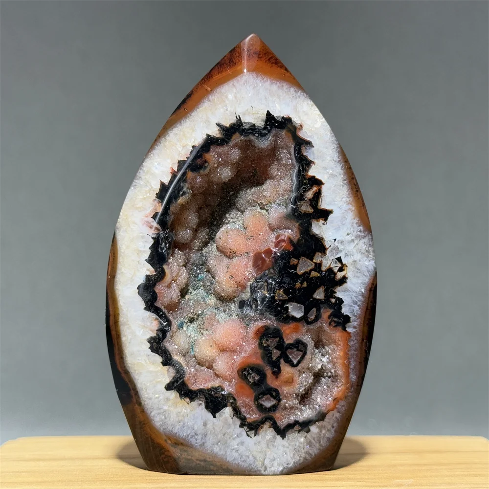 Beautiful Flower Agate Free Form Torch Natural Mineral Rock Spiritual Meditation Healing Energy Home Feng Shui Decorative Gift