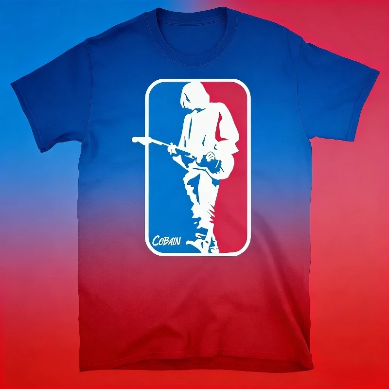 كورت كوبين الرياضة شعار نيرفانا روك تي شيرت أسود 2025 قطنية عالية الجودة عادية تي شيرت مطبوع للرجال والنساء Harajuku ملابس حريمي