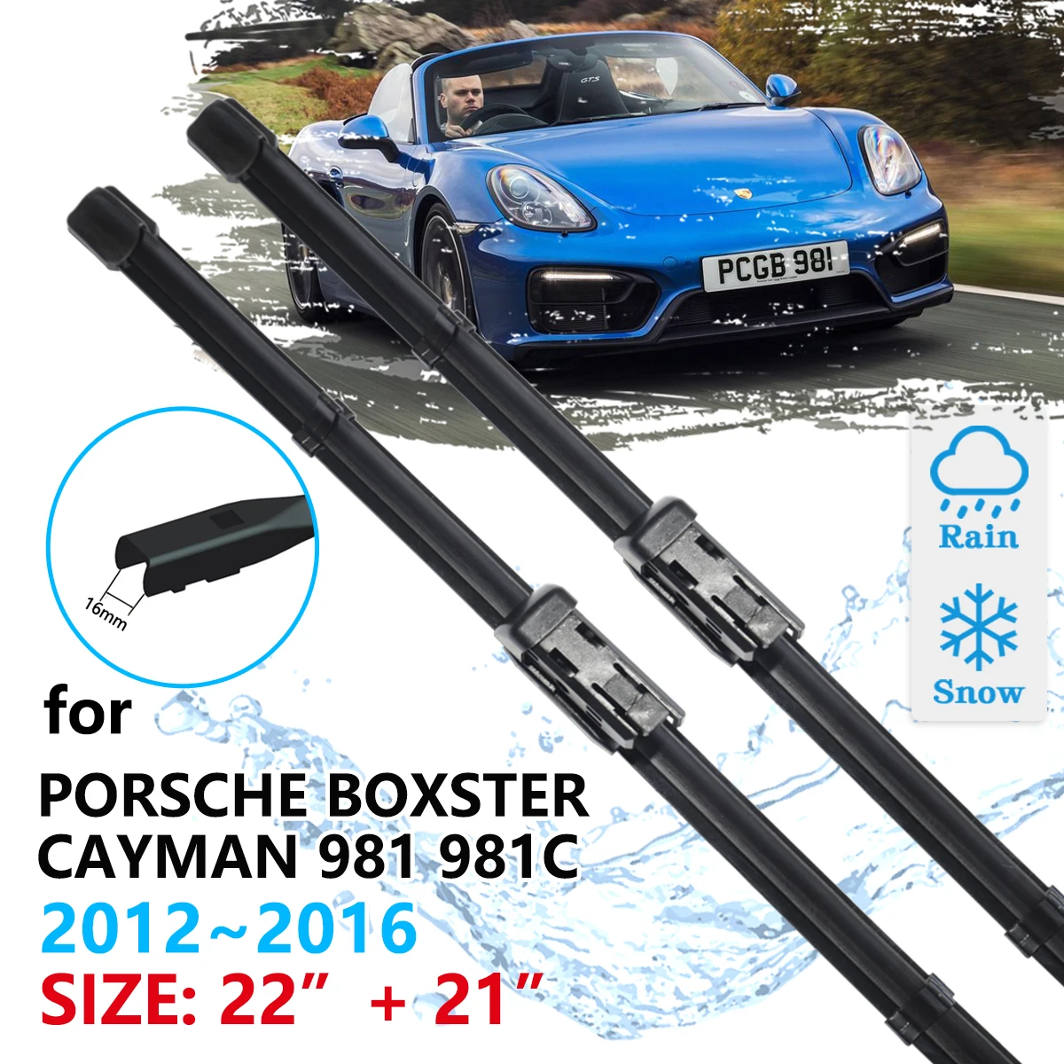 Car Front Wiper Blade For Porsche Boxster Cayman 981 981C 2012~2016 Windscreen Windshield Accessories Window 2012 2013 2014 2015