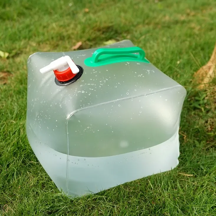 Outdoor Folding Drinking Bucket 20l Camping Portable Large-capacity Car Drinking Water Bottle Water Tool Four-corner Water Bag