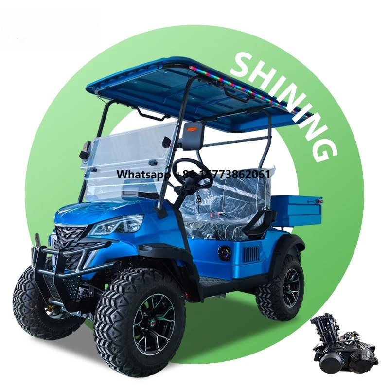 Ce Brown Gas Golf Cart with Oil Cooler 2 Seat Gas 300CC Oil Cooler Steel Free Custom logo 15L Fuel tank Capacity