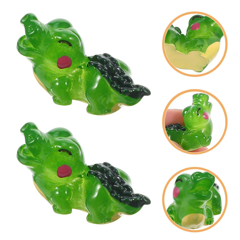 

10pcs Mini Crocodile Statue Resin For Desk Garden Landscaping Bonsai Diy Decor Miniature Animal Ornament Handicraft Collection