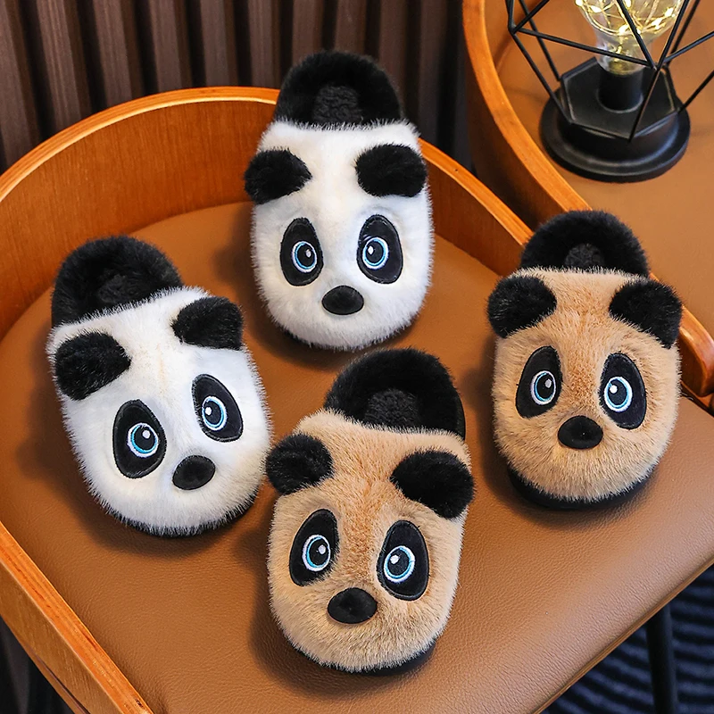 شباشب قطنية شتوية دافئة رائعة من الباندا، أحذية مريحة للأيام الباردة