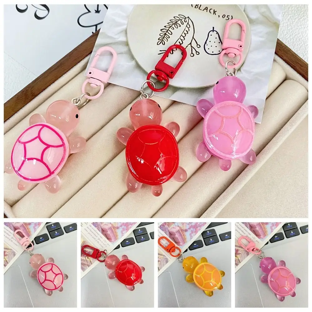 Mini Glow-in-the-dark Color Turtle Keychain Ins Cute Turtle Keyring Vintage Cartoon Bag Pendant Accessories Lovers