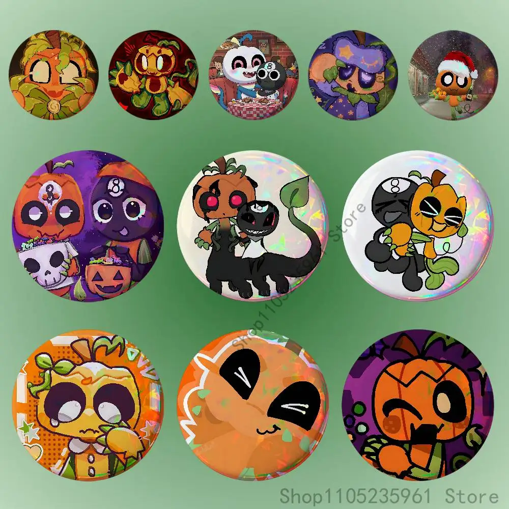 

G-Gourdy T-Toodles Gourdles Pin Tinplate Round Brooch Cosplay Nijigen Otaku Culture Badges 58mm 44mm 32mm 75mm 25mm