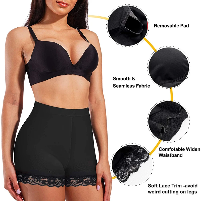 GUUDIA Removable Pads Insert Cushion Butt Enhancer Panties Women Body Shaper Booty Fake Bum Seamless Buttock Shapewear Enhance