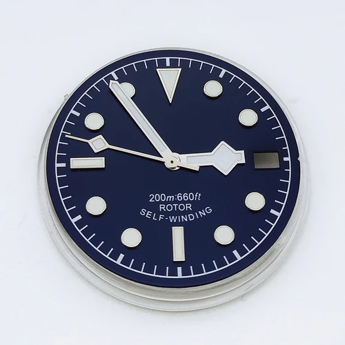 Imagen 2 del producto Pieza de reloj de 28,6 mm Esfera luminosa verde Añadir manecillas compatibles con movimiento automático NH35