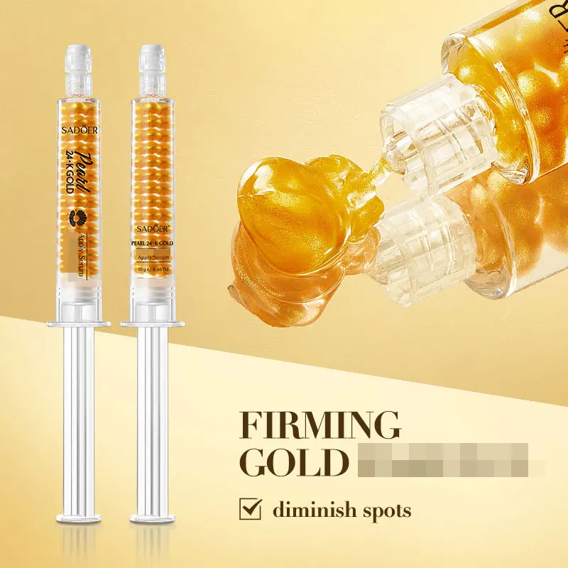 

SADOER24K Gold Pearl Collagen Отбеливающая увлажняющая увлажняющая сыворотка Отбеливающая удаление веснушек Увлажняющие средства по уходу за кожей