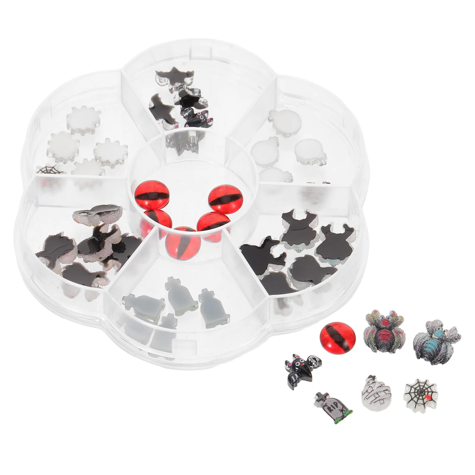 

1 Box Halloween Nail Charms Resin Decorations DIY Halloween Nail Jewelry Supplies Mini Spooky Bat Spider Manicure