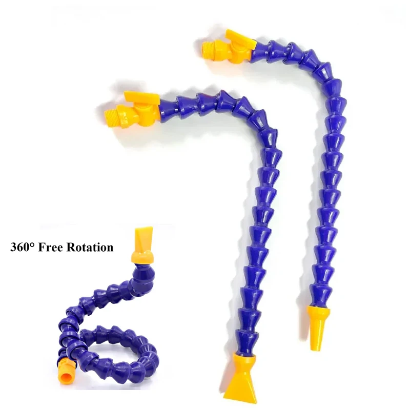

G1/4 3/8 1/2'' Male Thread Cooling Pipe 300~600mm Plastic Flexible Water Oil Coolant Tube Hose With Nozzle for CNC Milling Lathe